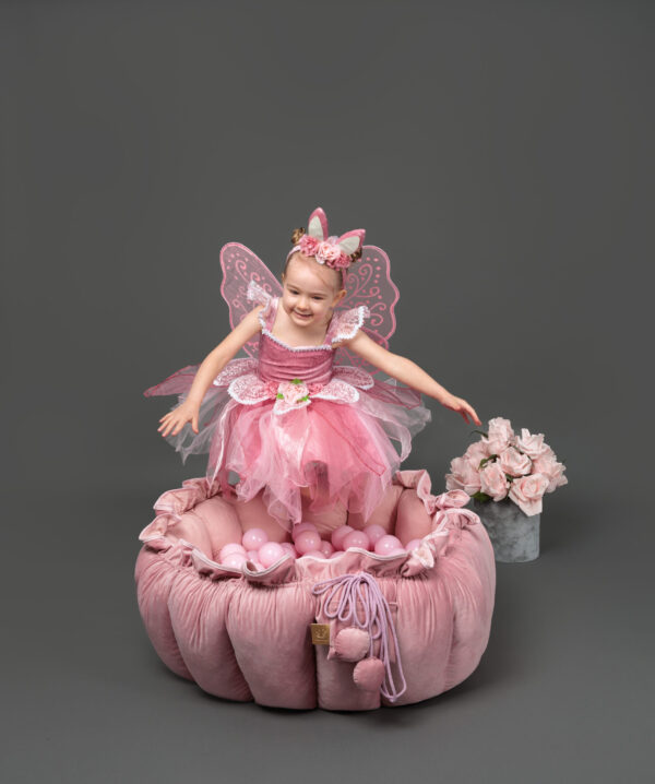 MeowBaby® Lillekujuline mängumatt pallimerega, roosa ja valge - Image 8